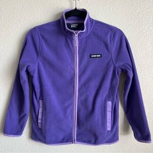 Land's End Youth Long Sleeve Full Zip Fleece Jacket purple Size large 10-12